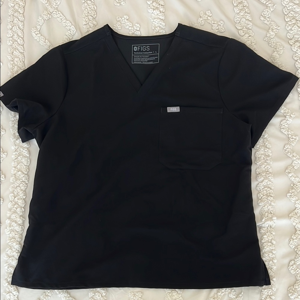 Figs Women’s Scrub Top Size L Black